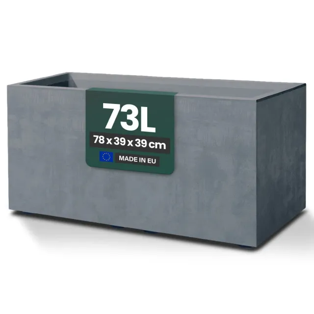 Kreher Millennium Pflanzkübel 73 L Grau rechteckig Naturstein