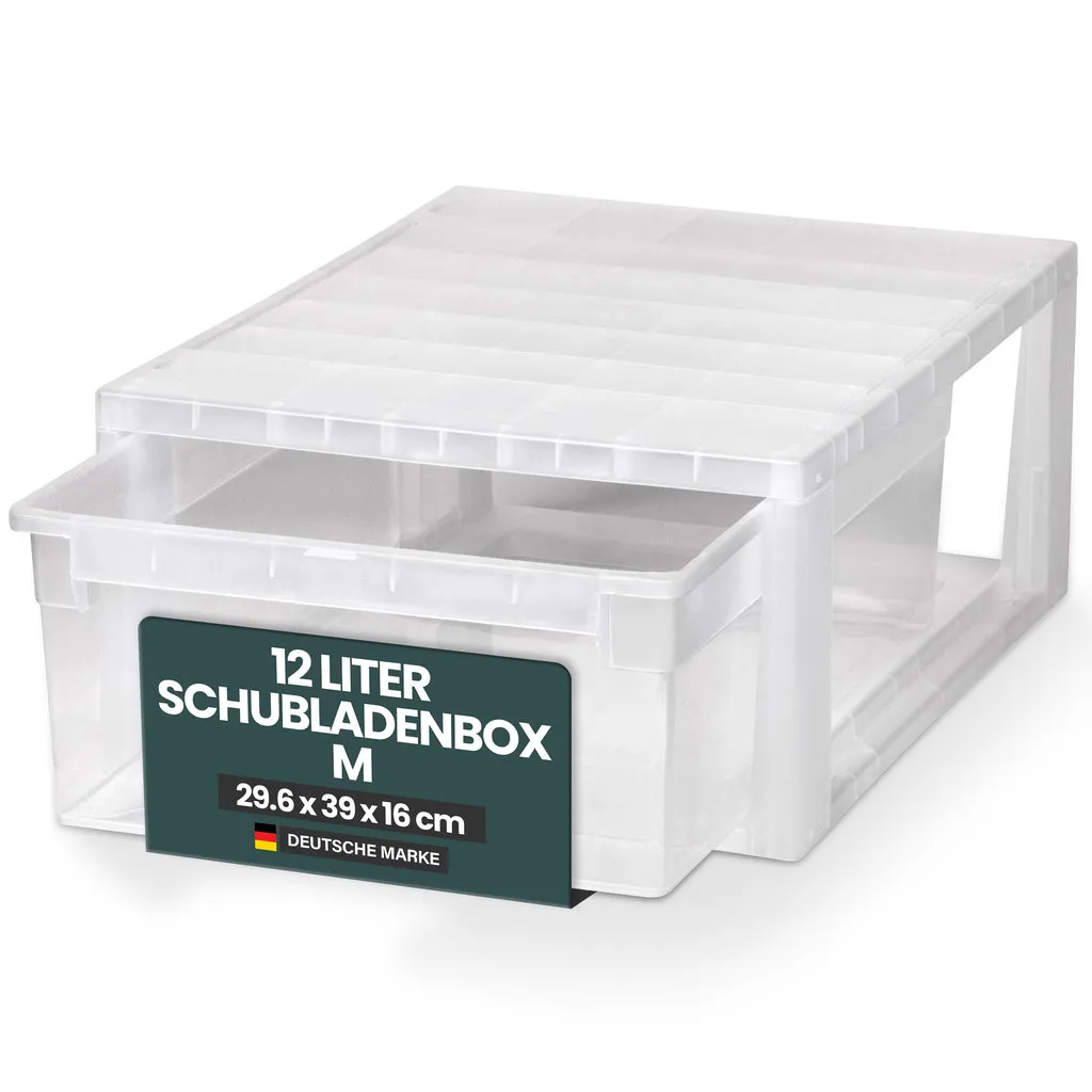 Kreher Schubladenbox S M L XL stapelbar transparent
