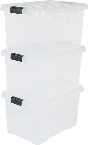 Iris Ohyama SK-450 Aufbewahrungsbox 50L 3er Set klar BPA-frei