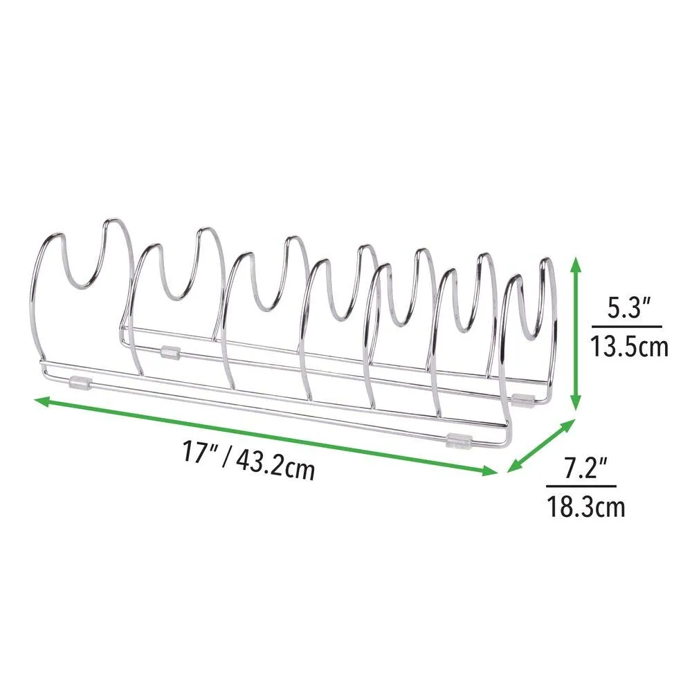 mDesign 6544MDKEU Pfannenhalter Chrom 6 Fächer stehend