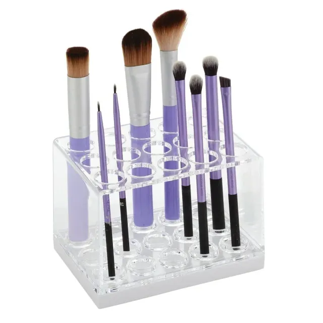 mDesign Kosmetik Organizer 15 Fächer transparent-weiß für Stifte
