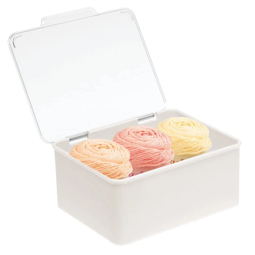 mDesign Aufbewahrungsbox mit Deckel 4er transparent stapelbar