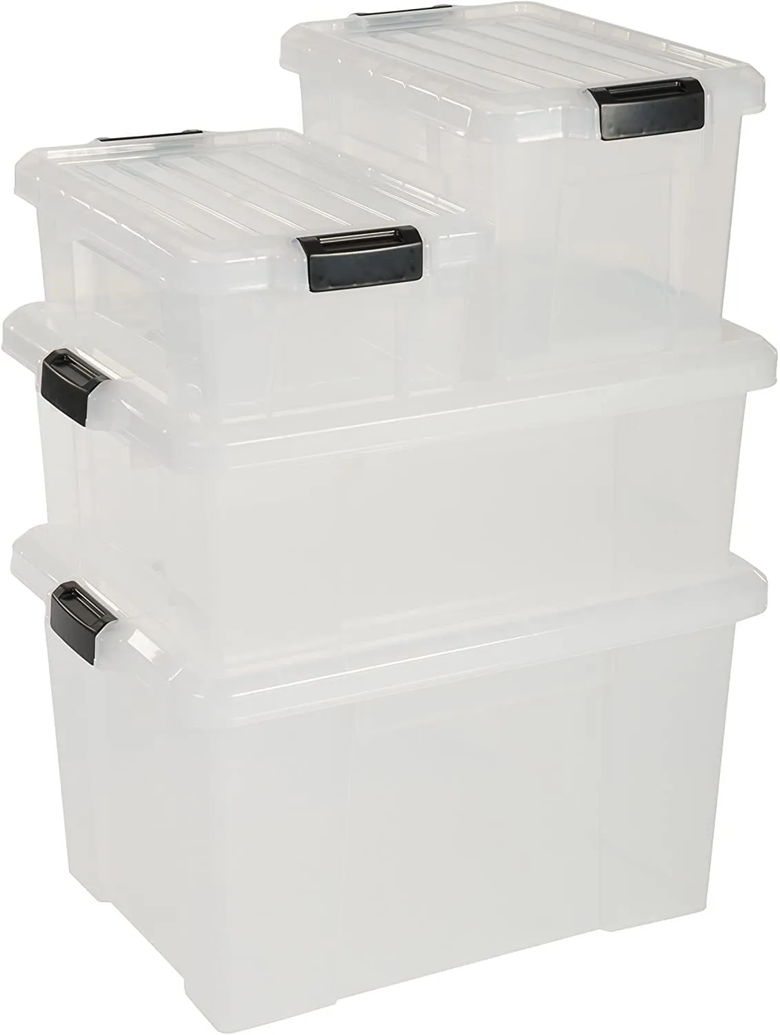 Iris Ohyama SK-210 Box 21L 3er-Set klar mit Deckel