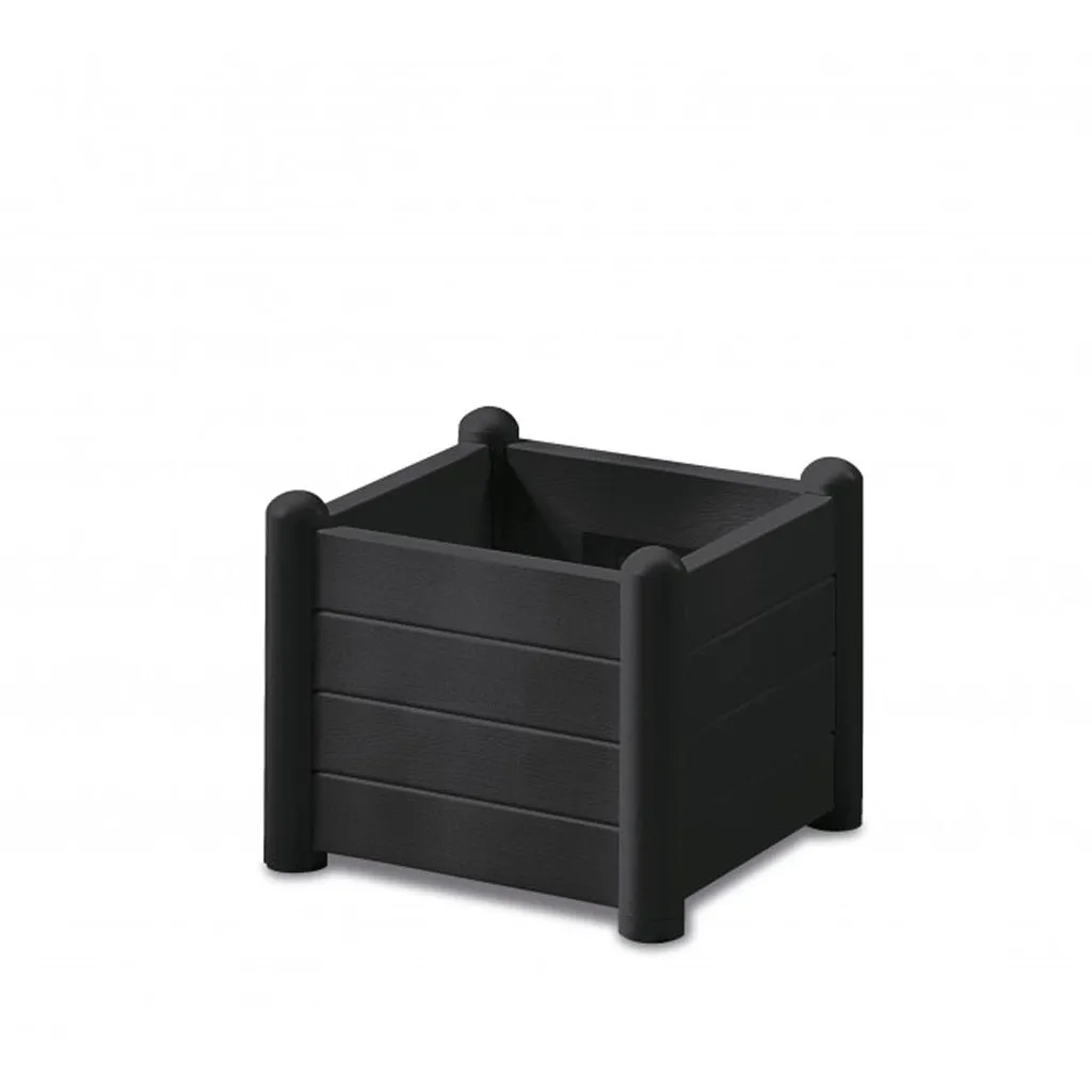 Kreher Pflanzkasten Holzoptik anthrazit breit 43x43cm 35L