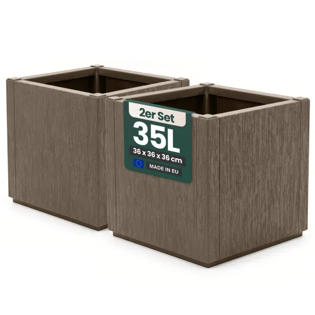Kreher Ethica Pflanzkasten 35L schmal 2er-Set taupe