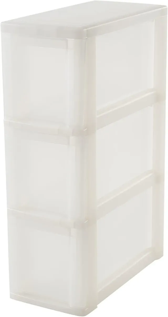 Iris Ohyama NSC-203 Rollcontainer weiß 3x10L mit Rollen
