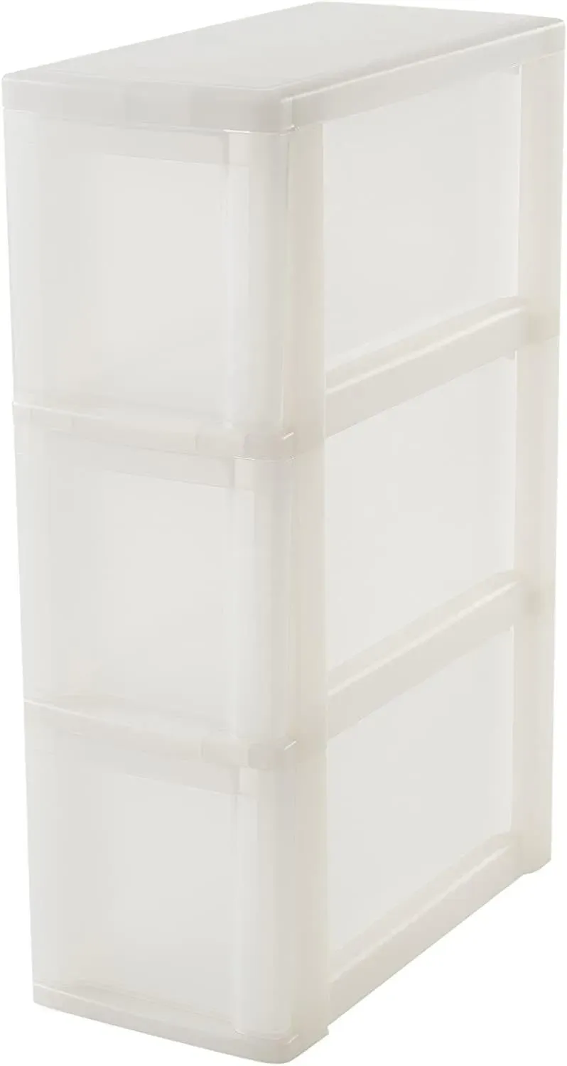 Iris Ohyama NSC-203 Rollcontainer weiß 3x10L mit Rollen