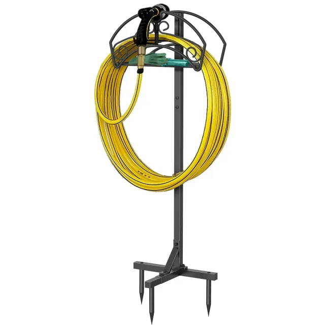 BOMCLAP Gartenschlauchhalter freistehend Metall schwarz Ablage