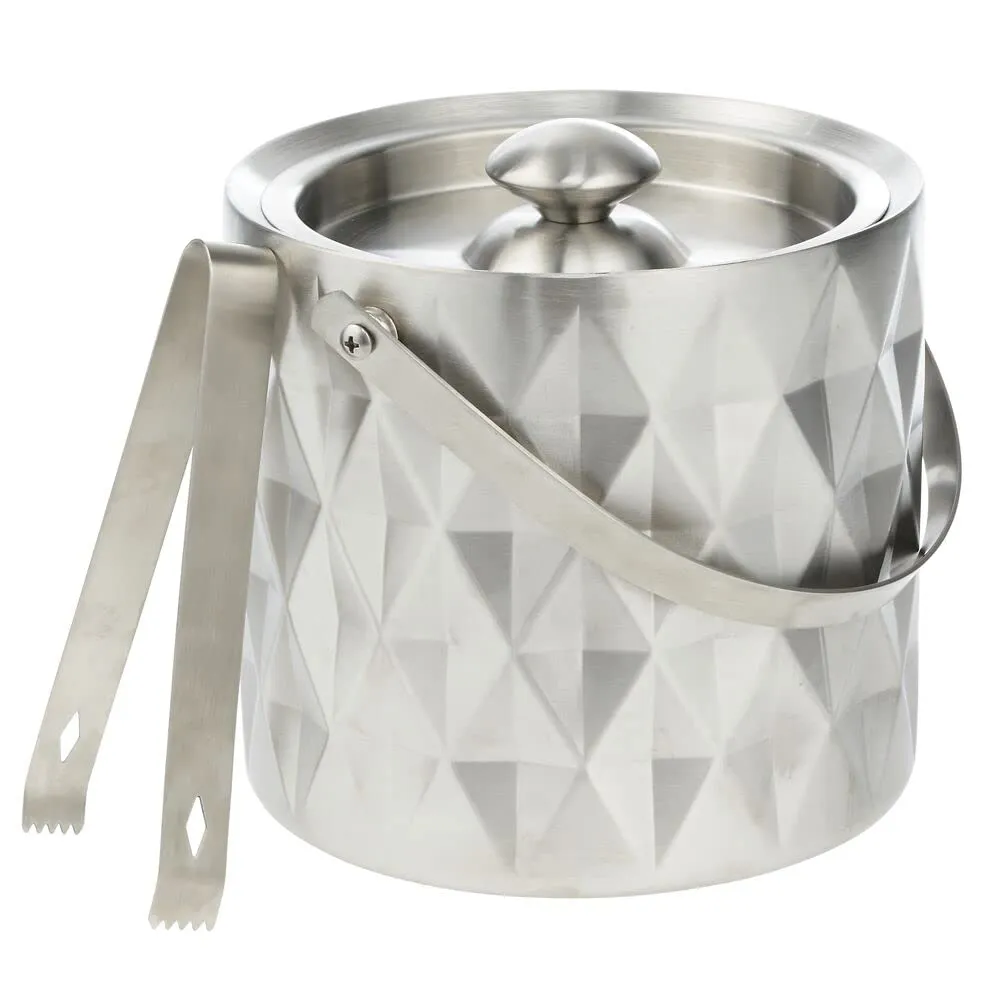mDesign Flaschenkühler Edelstahl 3 l mit Deckel Zange