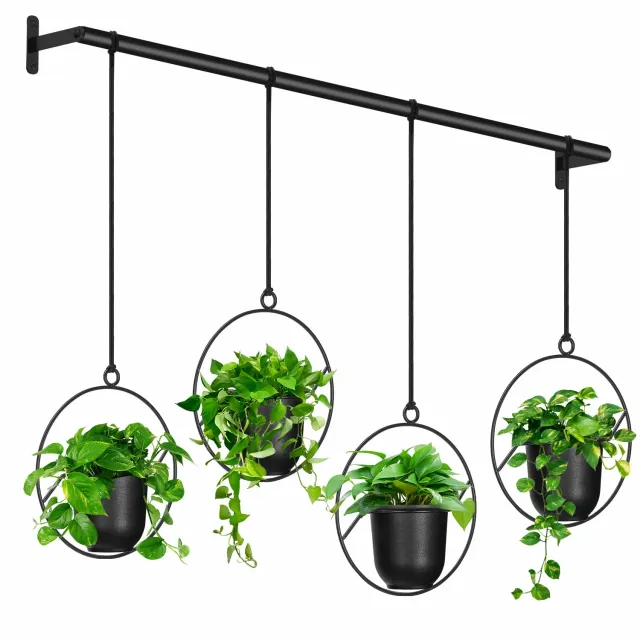 BOMCLAP Hängeblumentopf 4er Set schwarz Melamin
