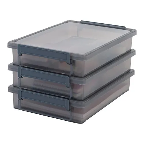 Iris Ohyama Little Large Box LLB-A4 Aufbewahrungsbox 3er grau