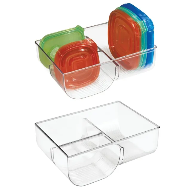mDesign Deckelhalter 2er-Set durchsichtig Kunststoff stehend