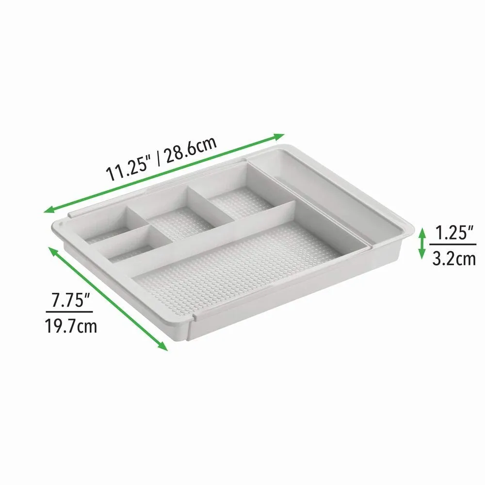 mDesign Schubladenbox Schreibtisch Organizer Hellgrau 7 Fächer