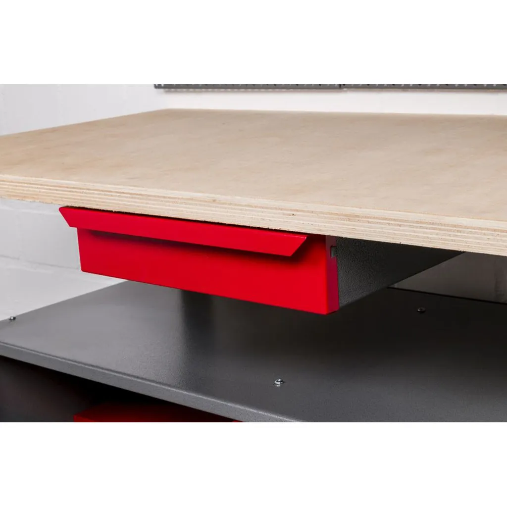 Kreher Werkbank-Set 120 cm Rot mit Lochwand 3-tlg.