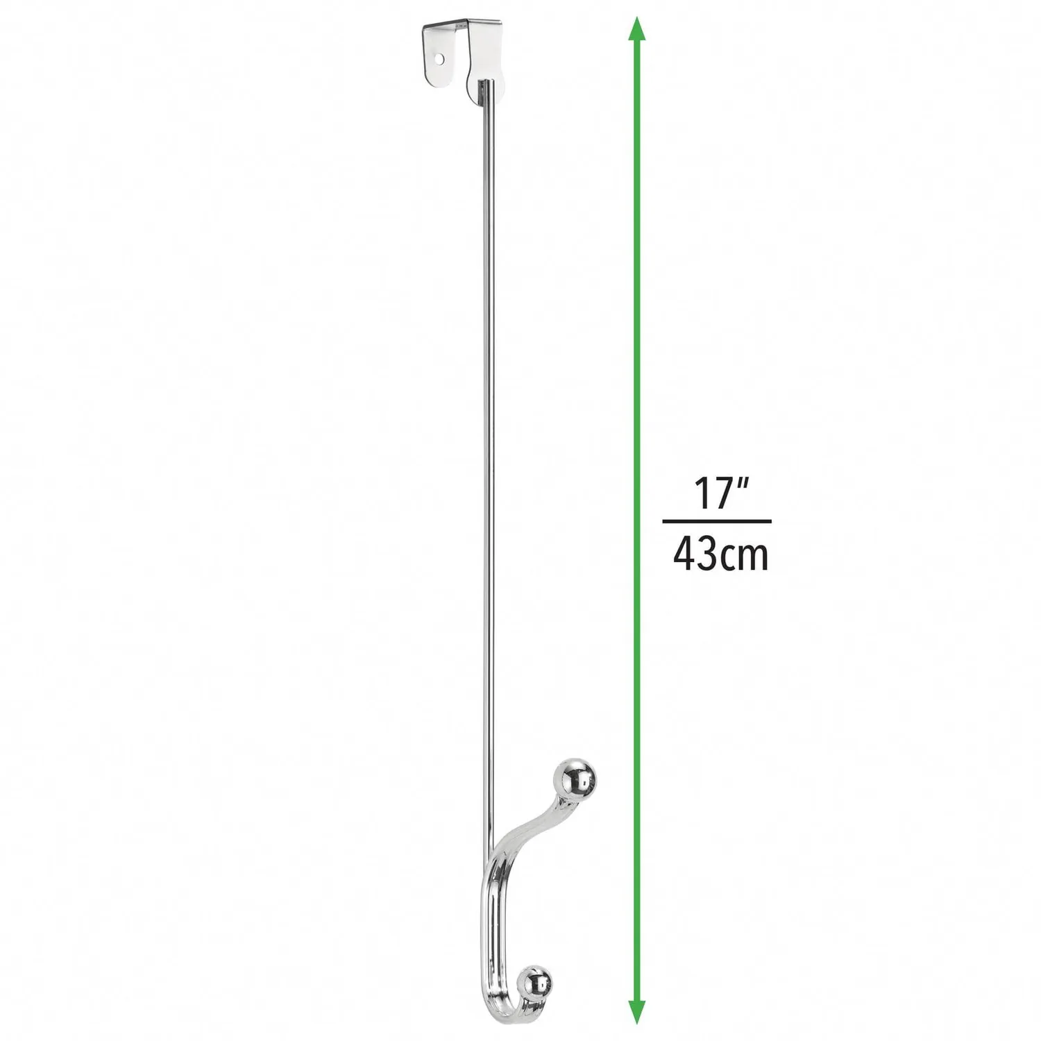 mDesign Türhaken Metall 2er-Set Silber 43,2 cm