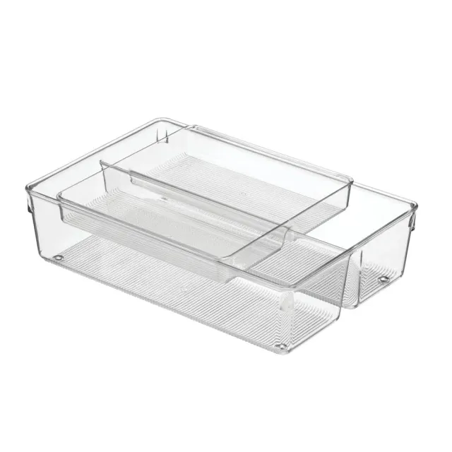 M Design Besteckeinsatz Schublade 4er-Set transparent verstellbar
