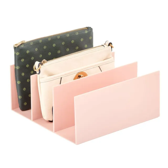 mDesign Clutch Organizer Handtaschenbox 5 Fächer rosa