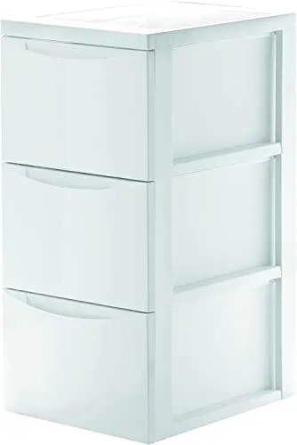 Iris Ohyama SCR-303 Rollcontainer weiß 3 Schubladen 15 L