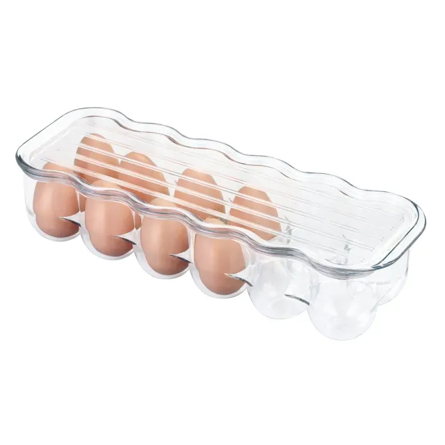 mDesign Eierbehälter 12 Eier mit Deckel transparent