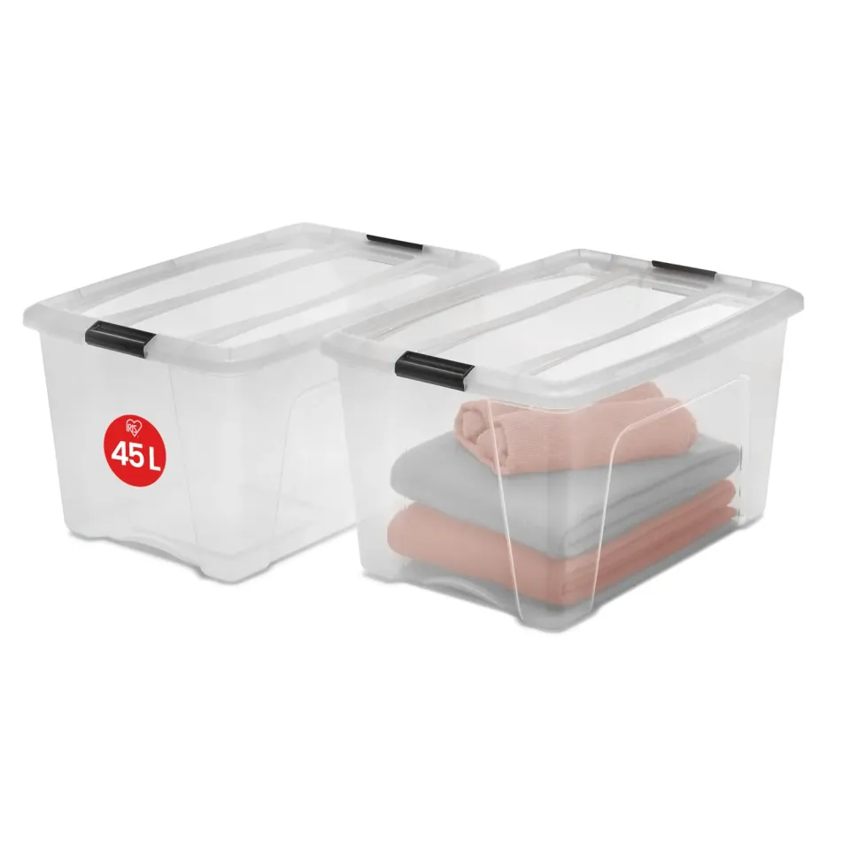 Iris Ohyama NTB-45 Box 45L Klar mit Deckel 2er Set