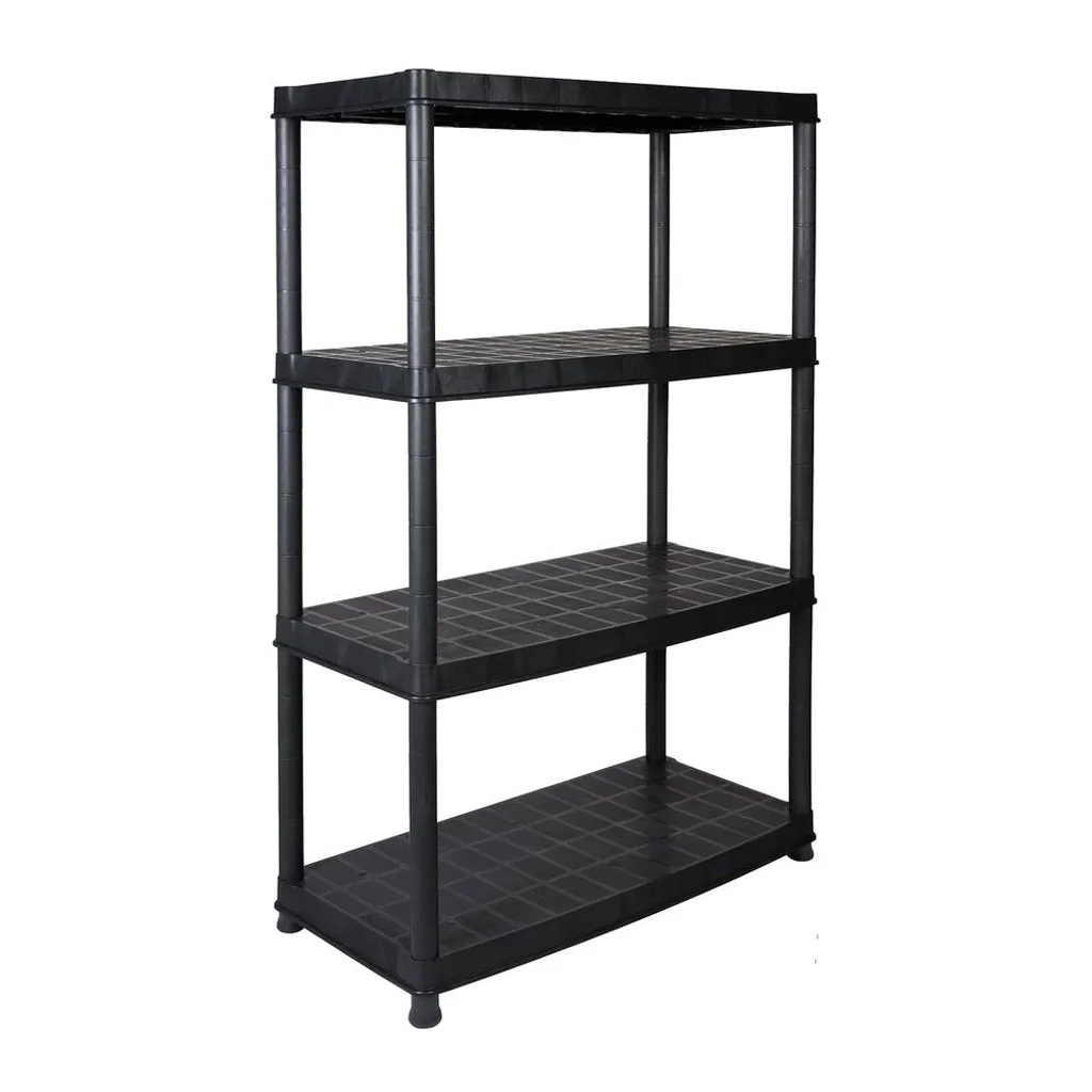Kreher Deluxe 18 Zoll Schwerlastregal 4 Böden Schwarz 70 kg