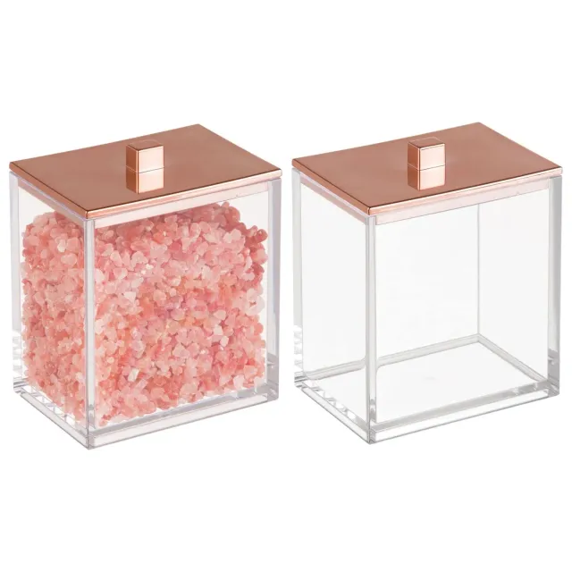 mDesign 8710 Wattepadspender 2er-Set roségold
