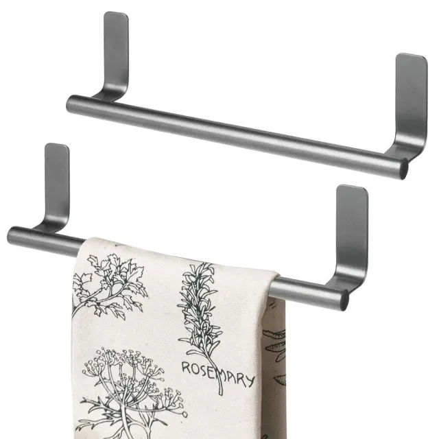 mDesign Handtuchhalter ohne Bohren selbstklebend dunkelgrau 2er
