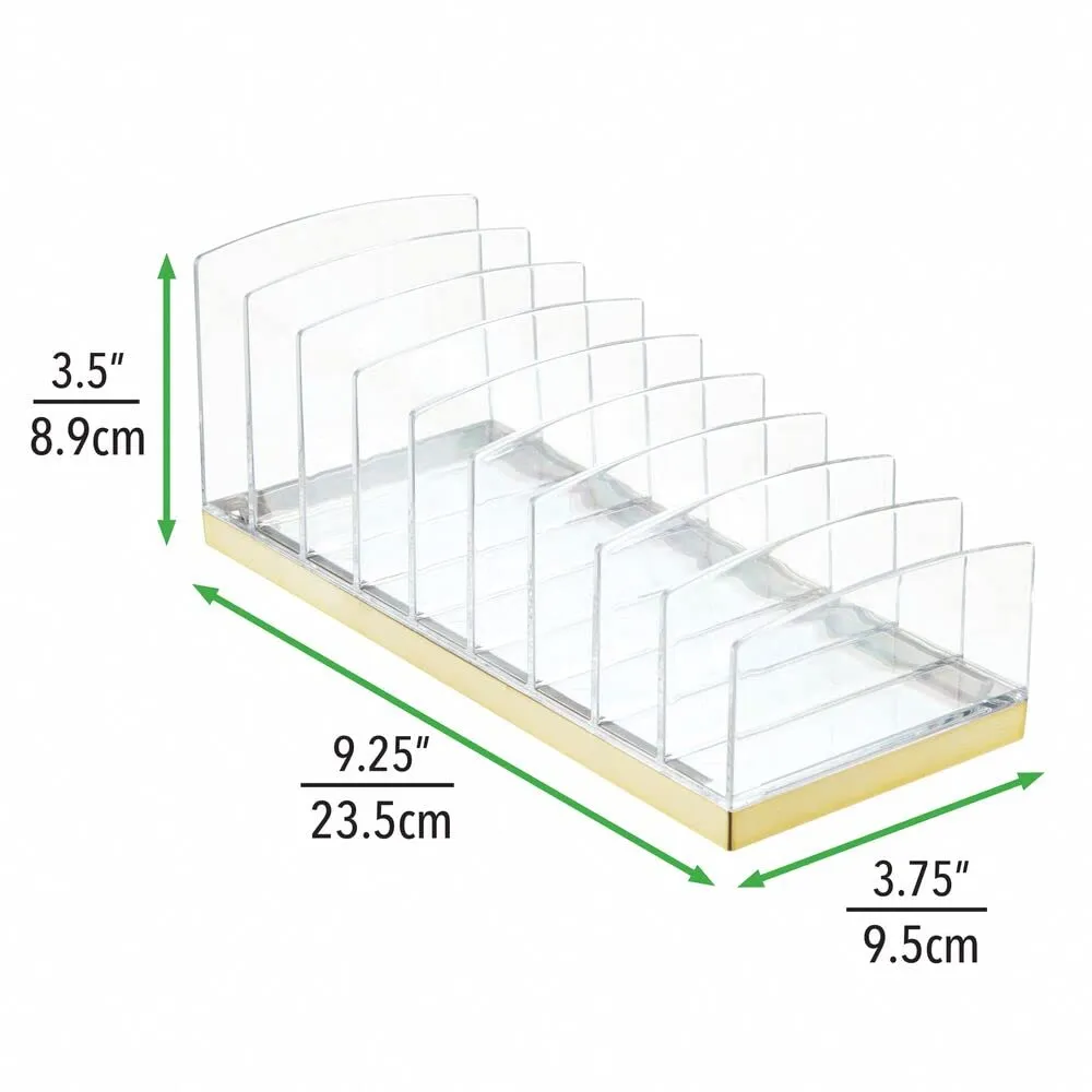 mDesign Kosmetik Organizer Kunststoff 9 Fächer transparent-messing