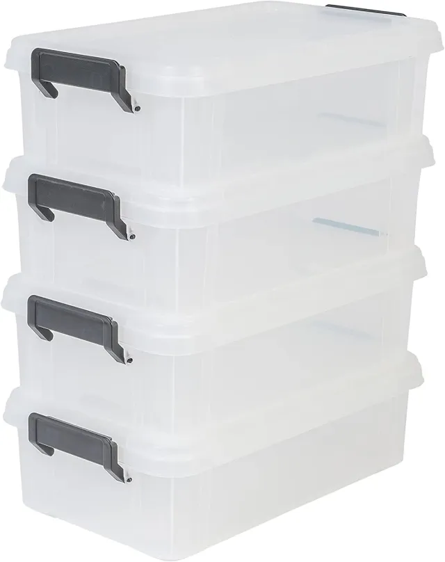 Iris Ohyama Multi Box MBX-4 Aufbewahrungsbox 4L 4er transparent