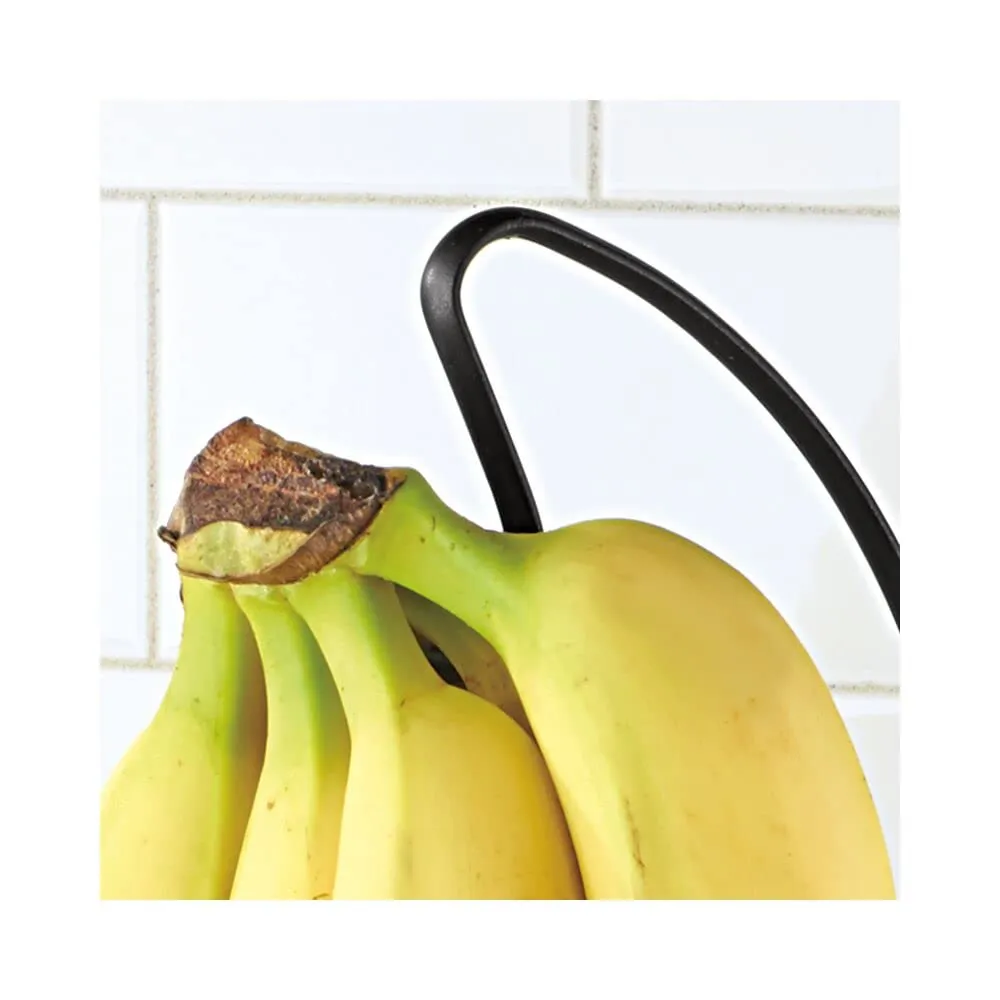M Design Obstkorb mit Bananenhaken mattschwarz Metall