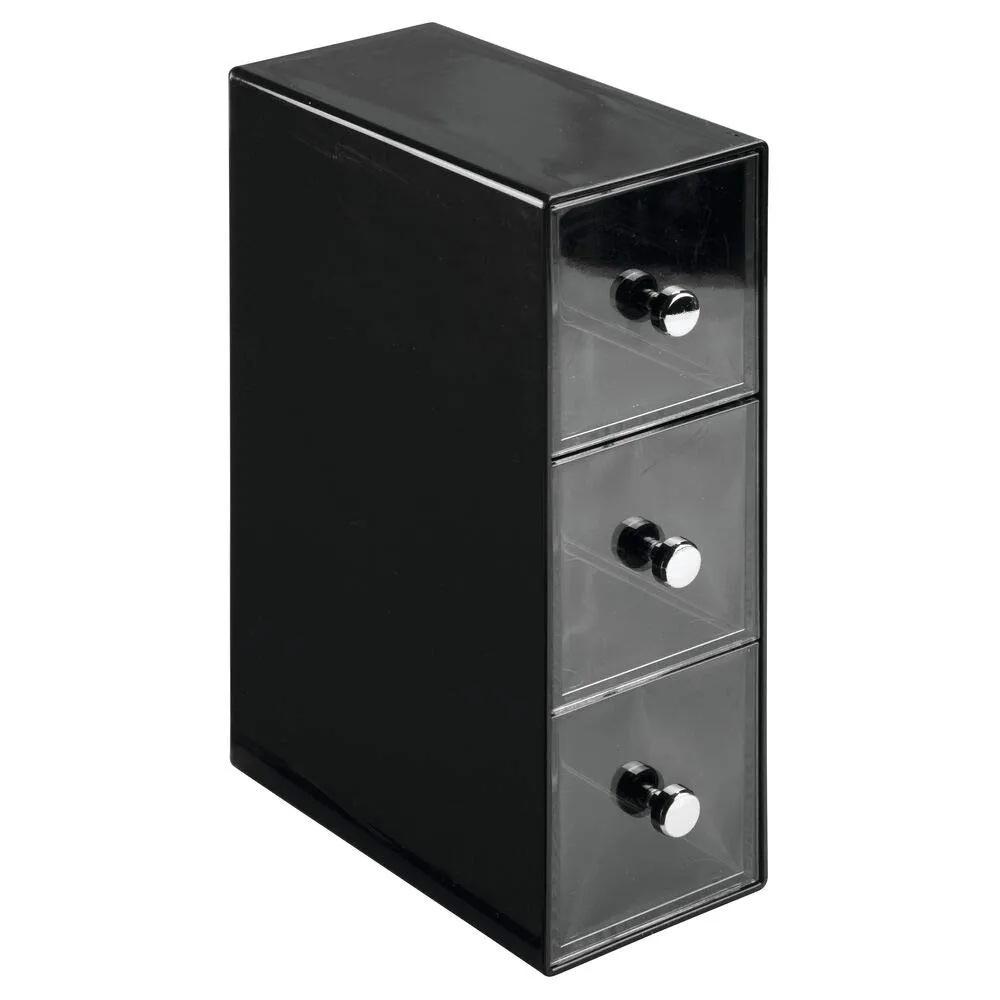 mDesign Schubladenbox Kosmetik Organizer 3 Schubladen schwarz