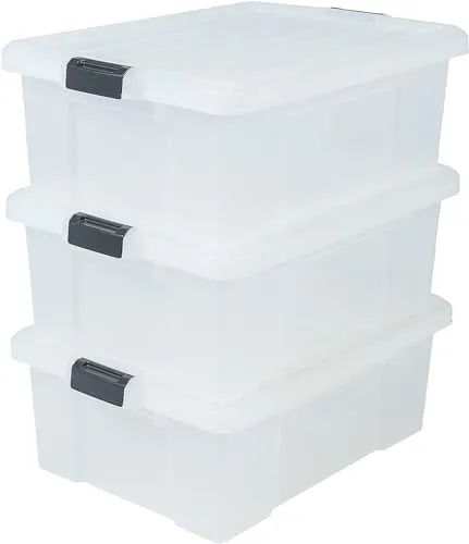 Iris Ohyama SK-430 Aufbewahrungsbox 43L 3er Set klar
