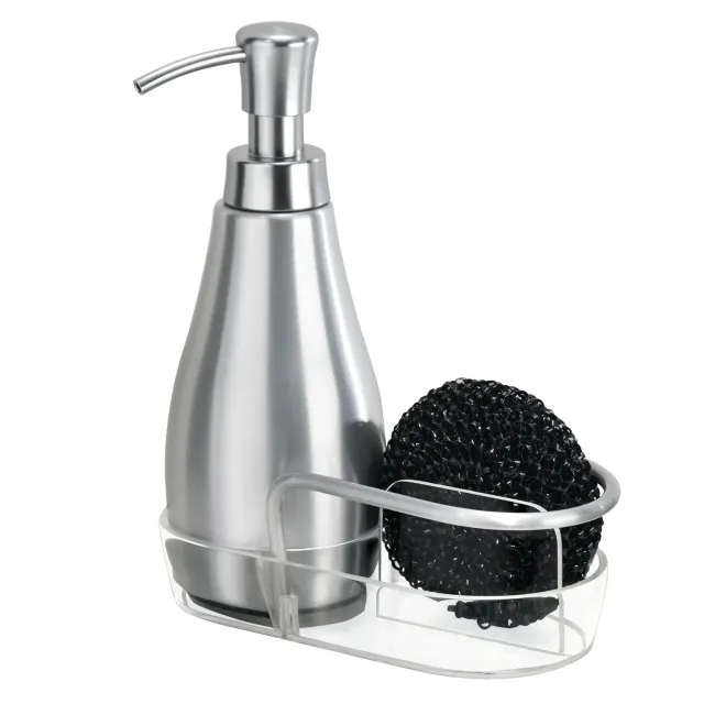 mDesign Seifenspender Aluminium 237 ml Silber Spender