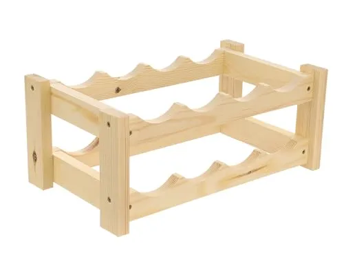 GoodFreshDecor Weinregal Holz für 8 Flaschen 43x24x17,5 cm Kiefer