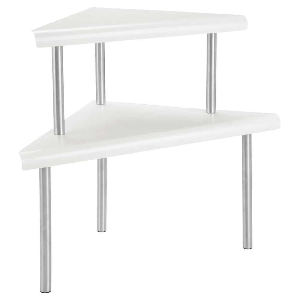 mDesign Eckregal Küche 2 Etagen Metall weiß matt 38cm