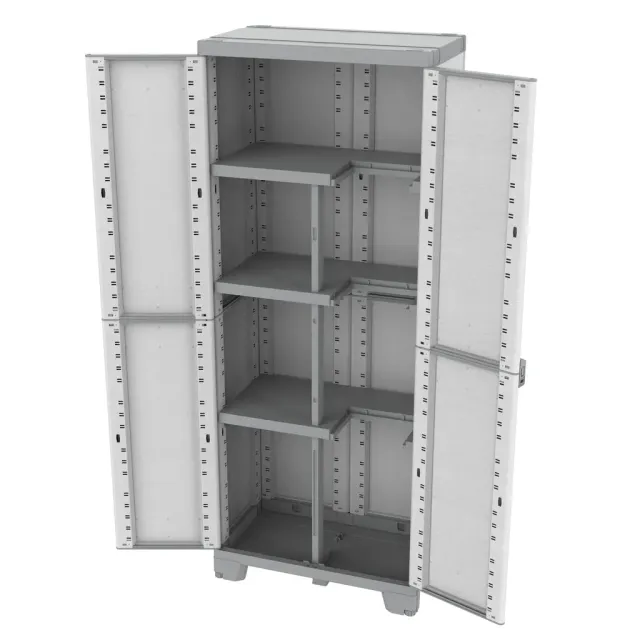 Kreher Sequoia Spindschrank Kunststoffschrank grau Holz