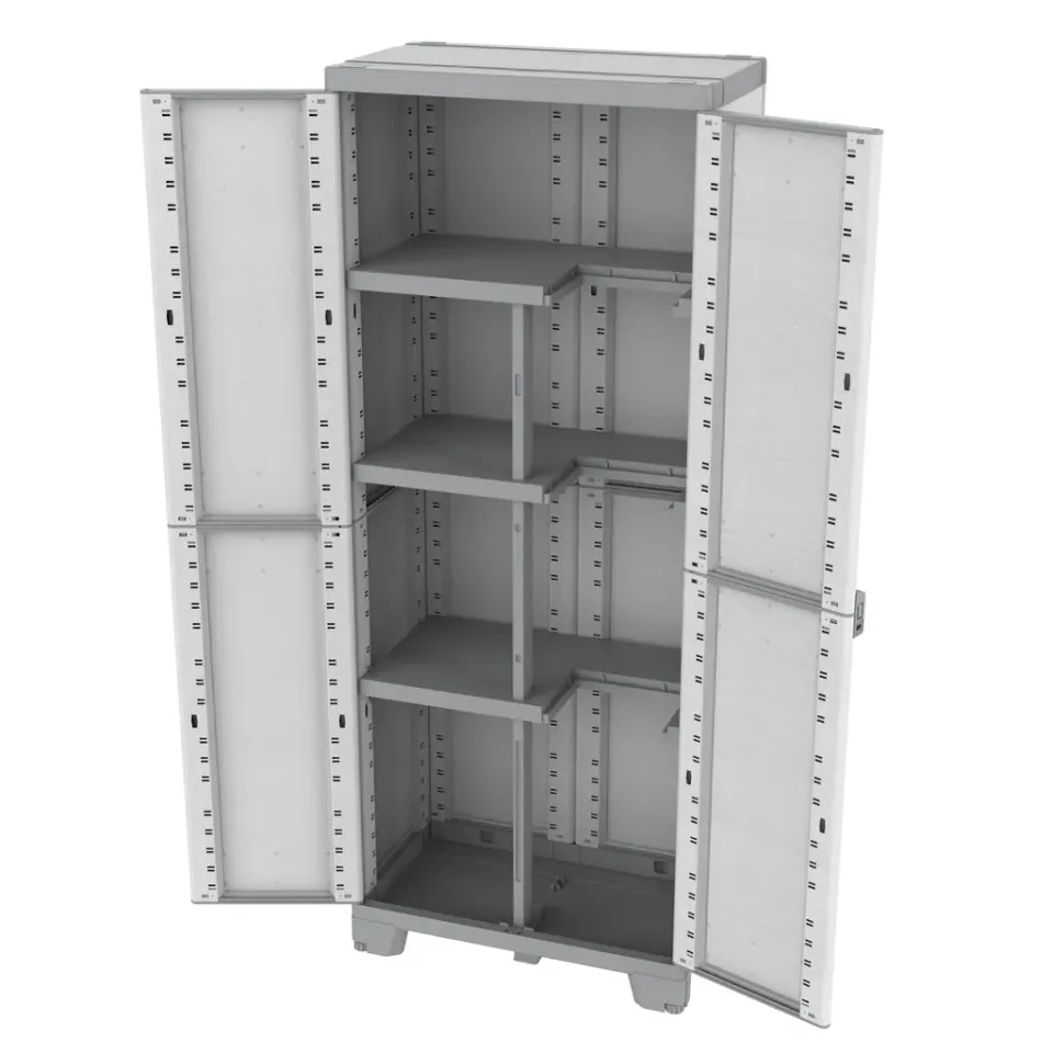 Kreher Sequoia Spindschrank Kunststoffschrank grau Holz