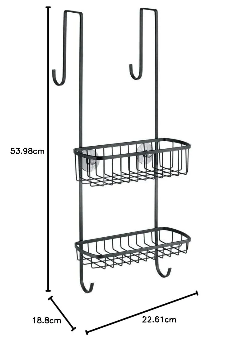 mDesign Duschorganizer Hängekorb mattschwarz 2 Körbe 54cm