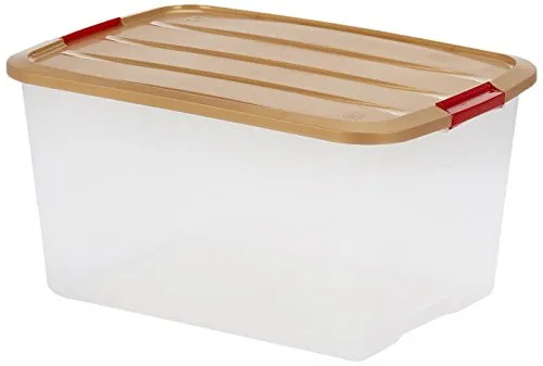 Iris Ohyama TB-45 Xmas Weihnachtsbox 45L 4er-Set transparent