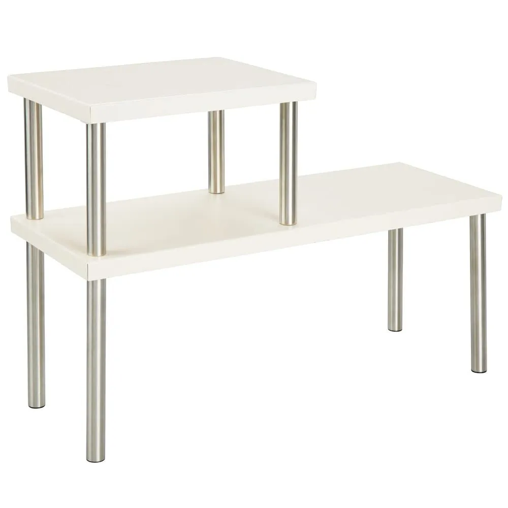 mDesign Küchenregal 2 Etagen Metall Edelstahl schmal