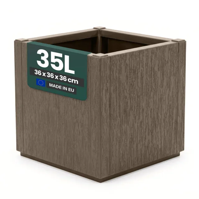 Kreher Ethica Pflanzkasten schmal Taupe 35 Liter Struktur