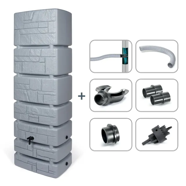 Kreher Tower Stone Wassertank grau 350 Liter Steinoptik