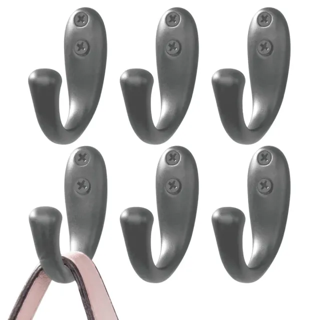 mDesign Wandhaken Metall Garderobenhaken 6er-Set graphit