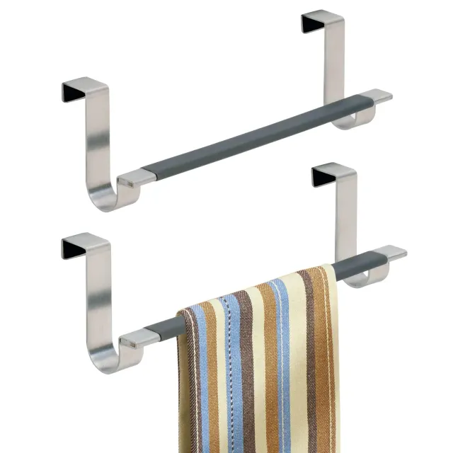 mDesign Handtuchhalter ohne Bohren Edelstahl 2er Set silber