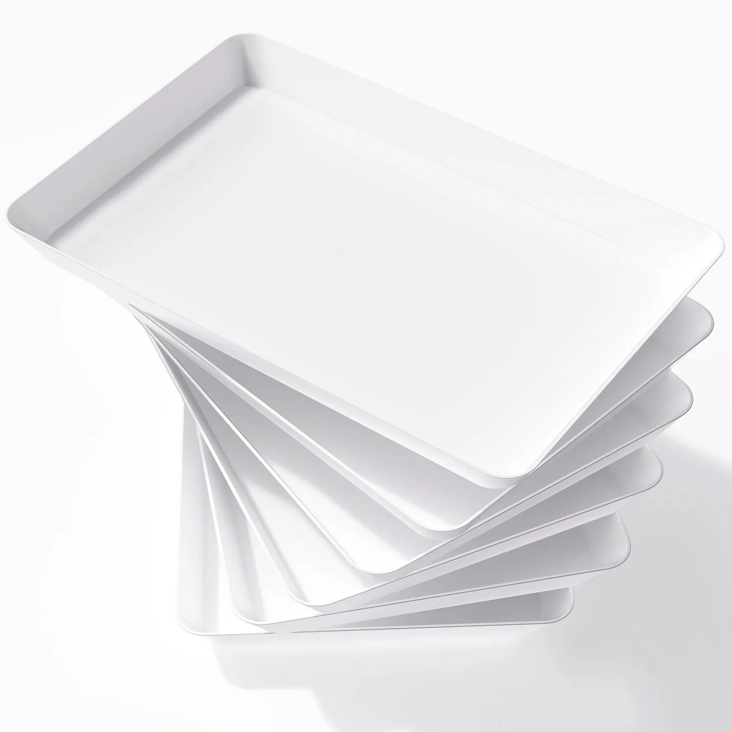Lifewit Standard Serviertablett 4er Pack weiß bruchsicher