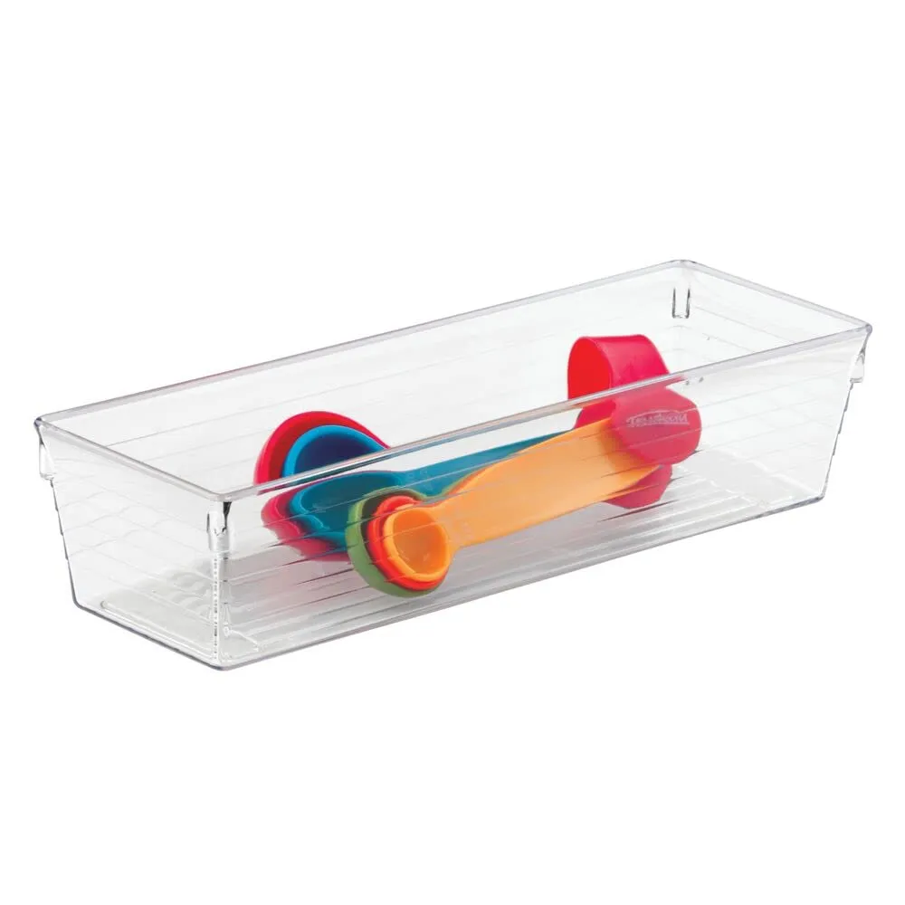 mDesign Besteckkasten Transparent Schubladenbox Kunststoff 6 Stück Box