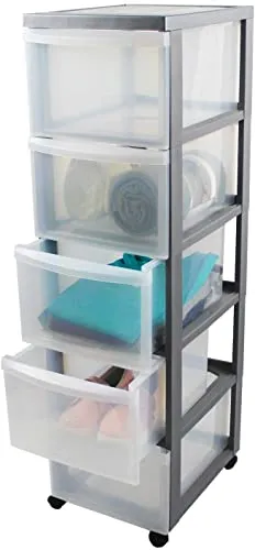 Iris Ohyama SCF-A5 Rollcontainer 5x15L transparent