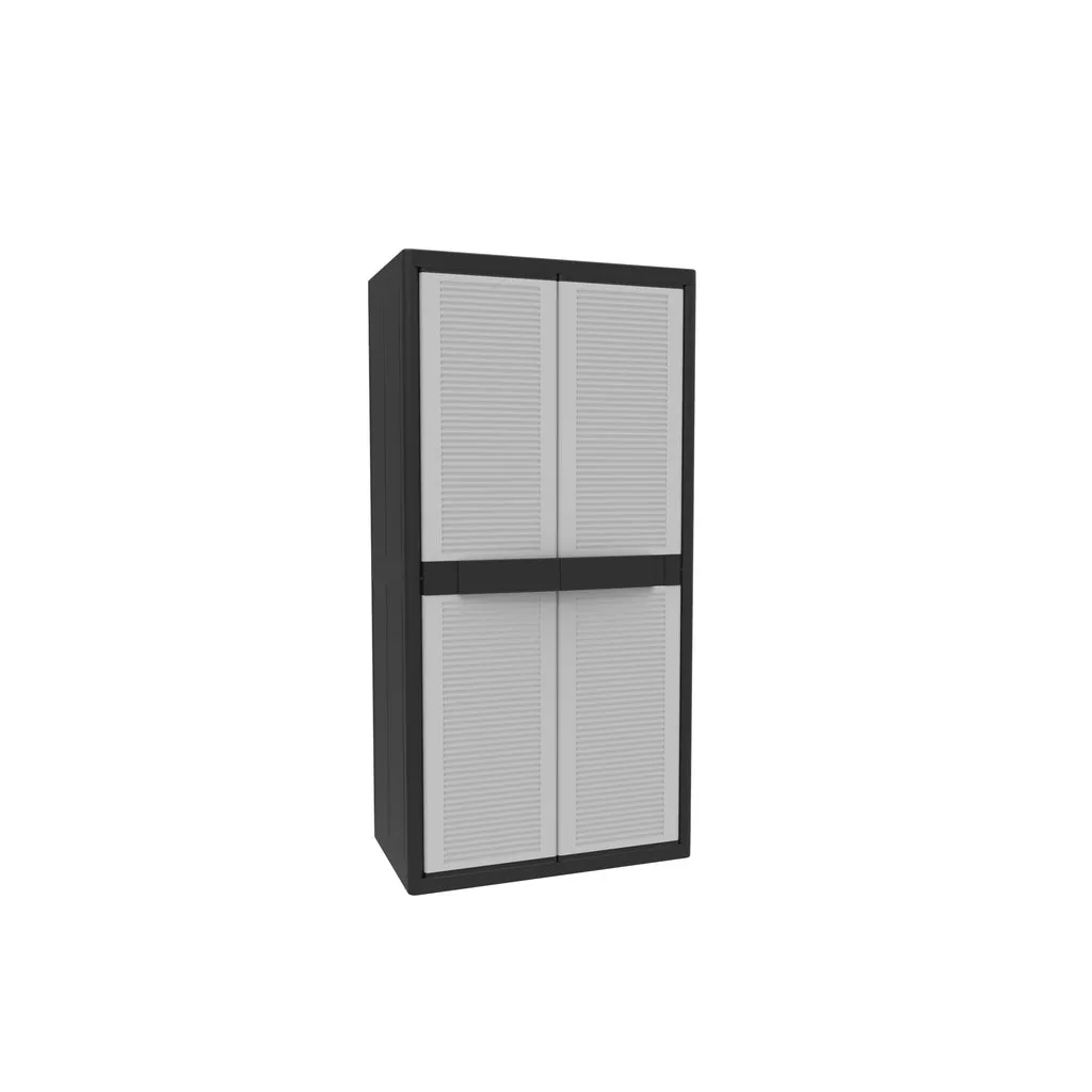 Kreher Jumbo Spindschrank Kunststoffschrank Grau-Schwarz