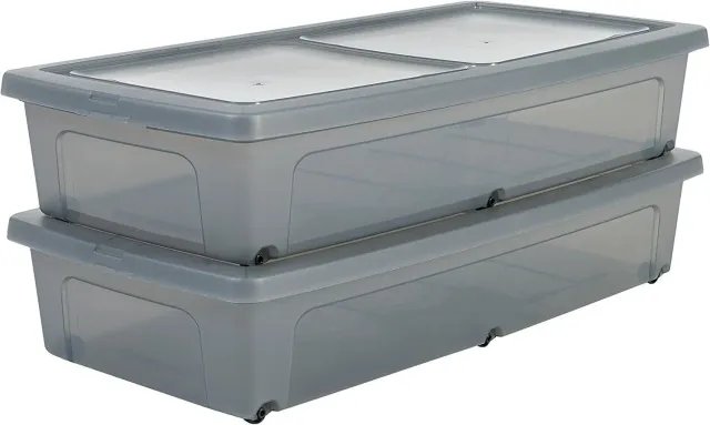 Iris Ohyama MCB-UB Unterbettbox 35L 2er-Set grau