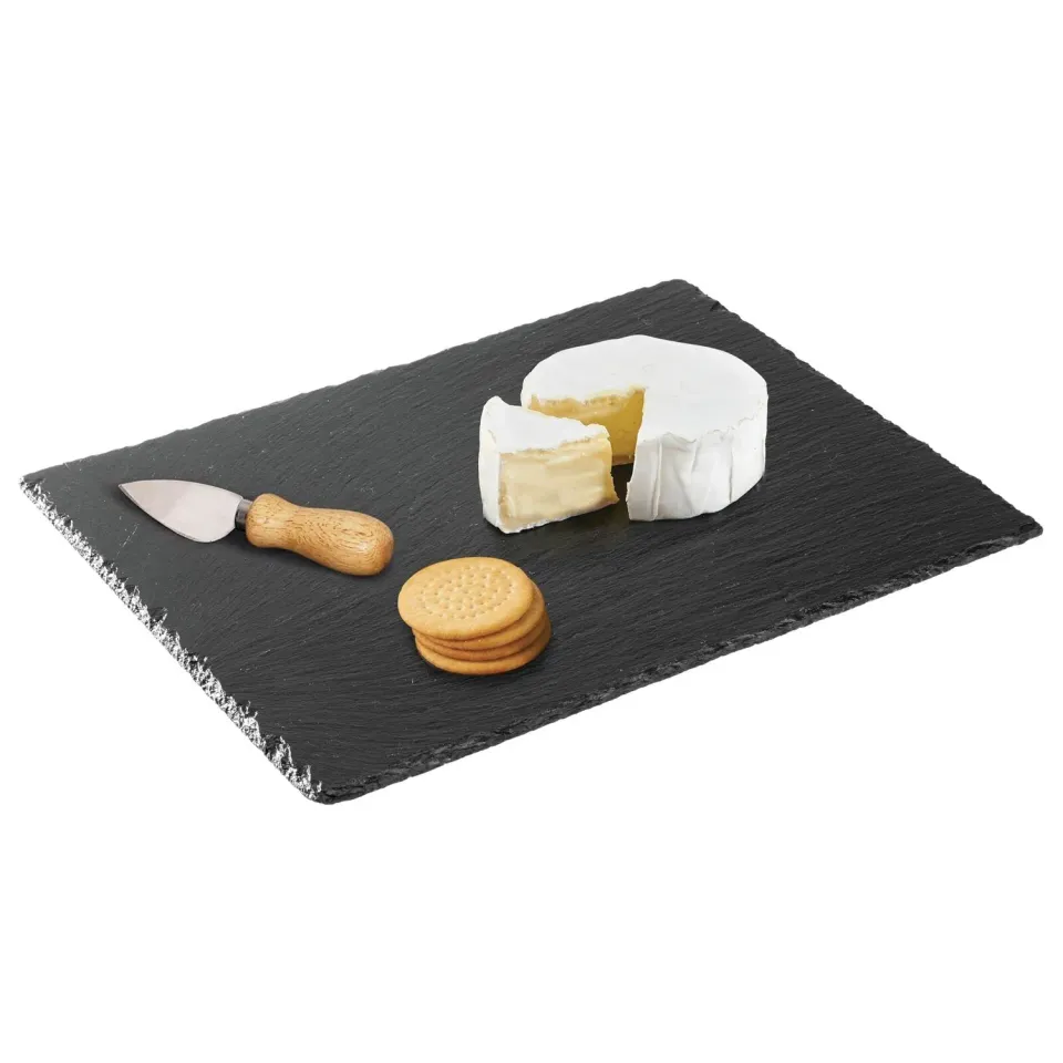 M Design Schieferplatte Serviertablett schwarz 40 cm